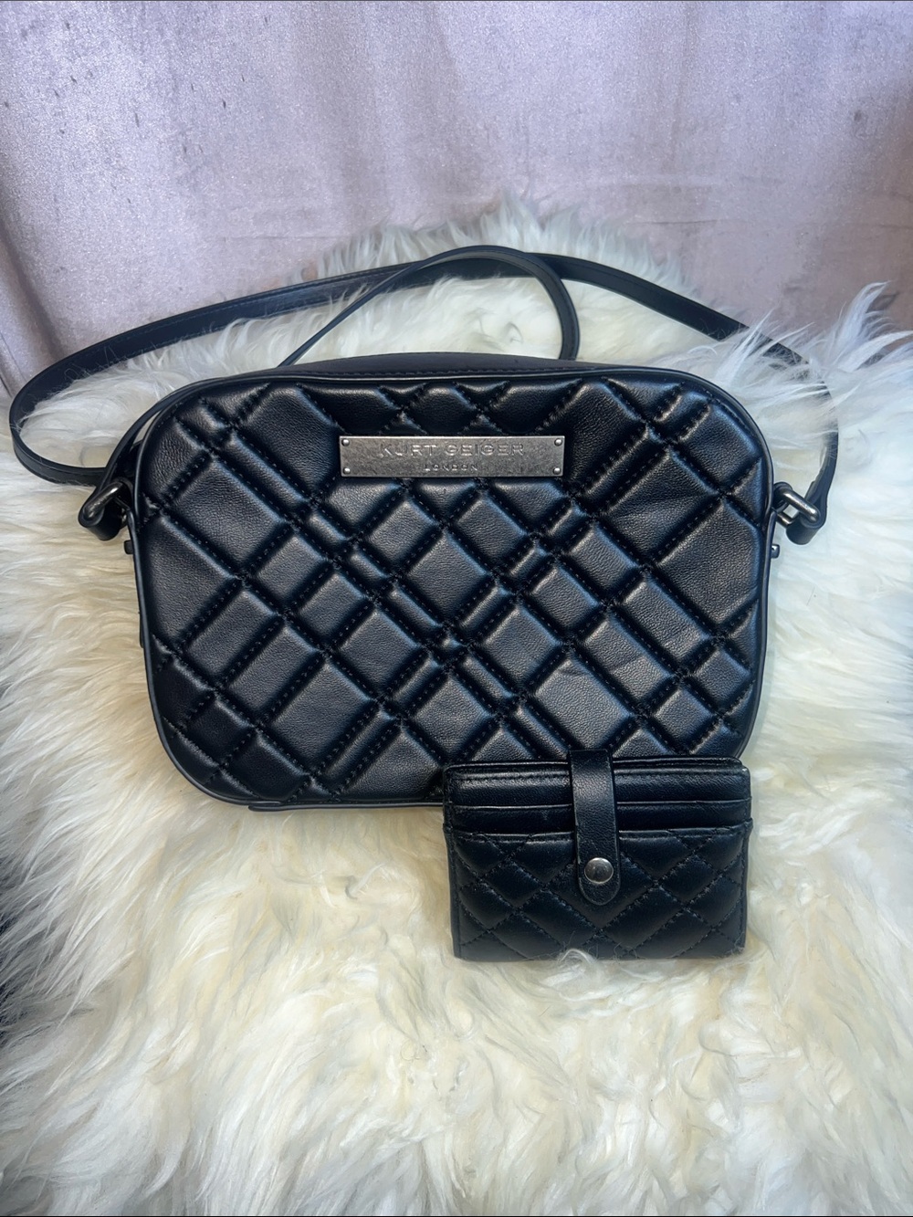 Kurt Geiger Black Quilted Crossbody